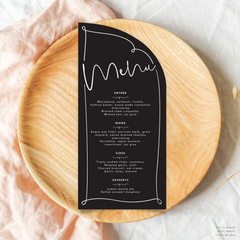 Vino: Wedding Menu Card
