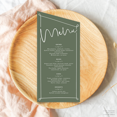 Vino: Wedding Menu Card