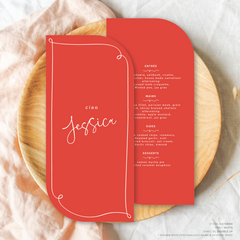 Vino: Wedding Menu Card