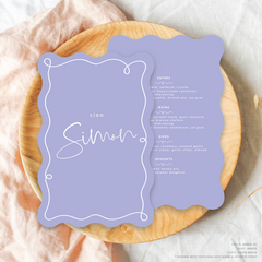 Vino: Wedding Menu Card