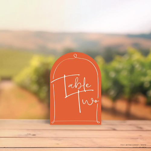 Vino: Wedding Table Number