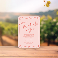 Vino: Wedding Thank You Card