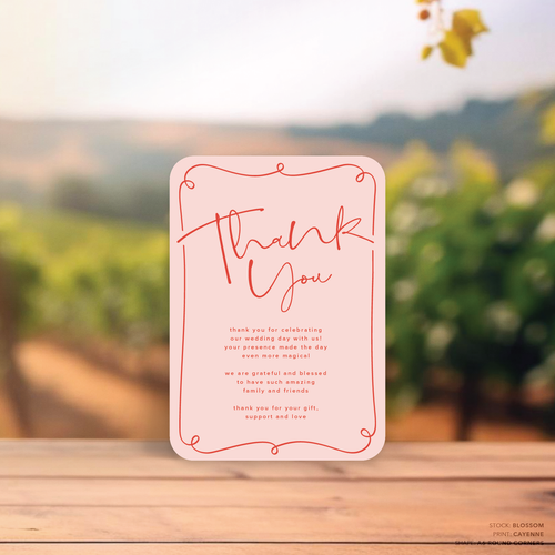 Vino: Wedding Thank You Card