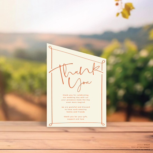 Vino: Wedding Thank You Card