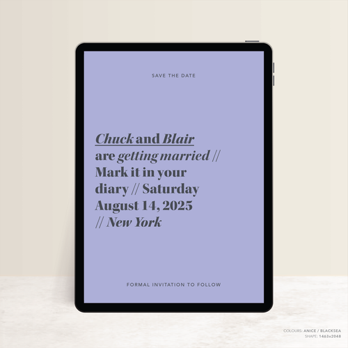 XOXO: Digital Wedding Save The Date