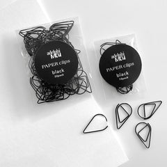 Black Teardrop Paperclips
