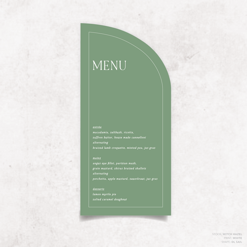 All I Ask Of You: Wedding Menu