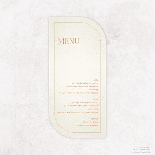 All I Ask Of You: Wedding Menu