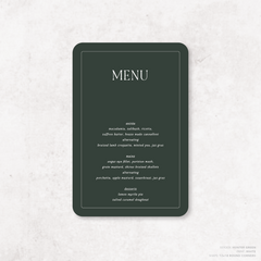 All I Ask Of You: Wedding Menu