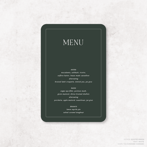 All I Ask Of You: Wedding Menu
