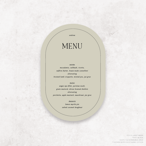 All I Ask Of You: Wedding Menu