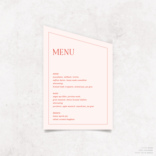 All I Ask Of You: Wedding Menu