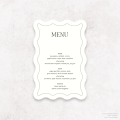 All I Ask Of You: Wedding Menu