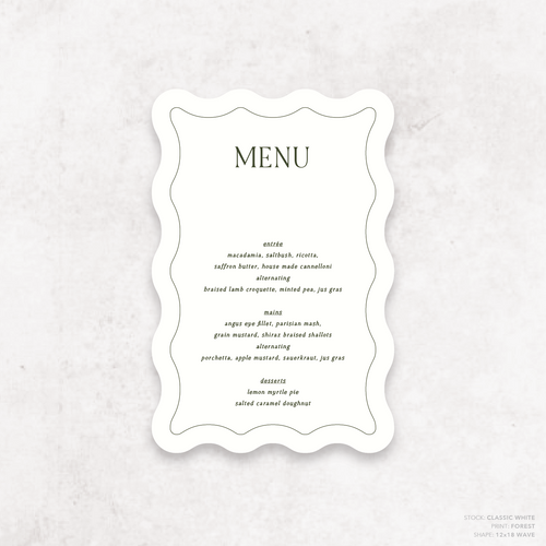 All I Ask Of You: Wedding Menu