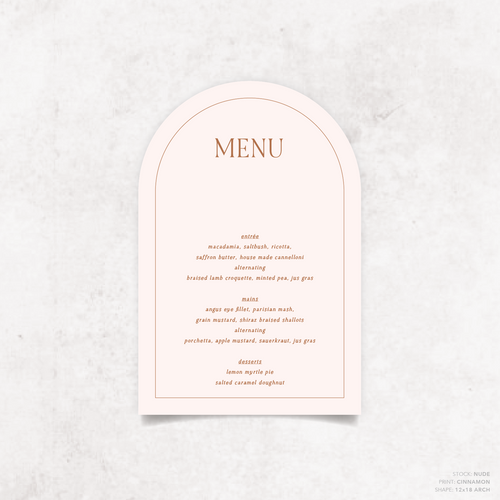 All I Ask Of You: Wedding Menu