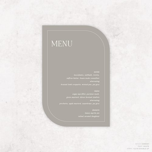 All I Ask Of You: Wedding Menu