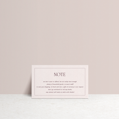 AlI I Ask Of You: Wedding Note Card