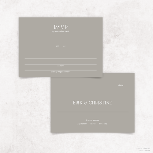 All I Ask Of You: Wedding RSVP Card