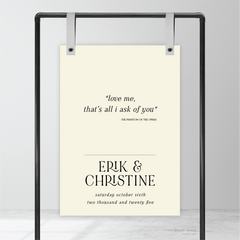 AlI I Ask Of You: Wedding Welcome Sign