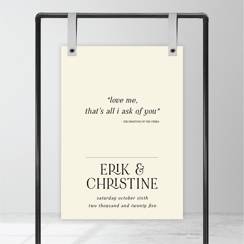 AlI I Ask Of You: Wedding Welcome Sign