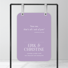 AlI I Ask Of You: Wedding Welcome Sign