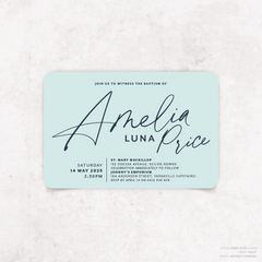 Amelia: Baptism Invitation + Birthday Invitation