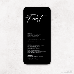 Amelia: Baptism Menu Card