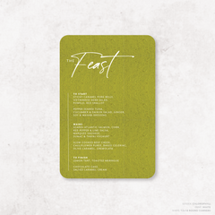 Amelia: Baptism Menu Card