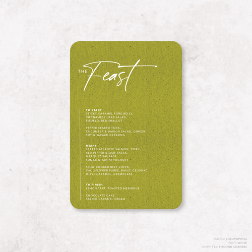 Amelia: Baptism Menu Card