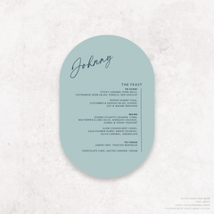 Amelia: Baptism Menu Card