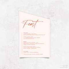 Amelia: Baptism Menu Card