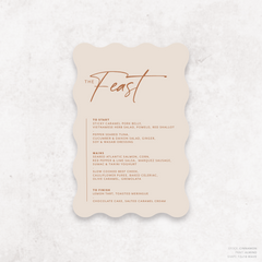 Amelia: Baptism Menu Card