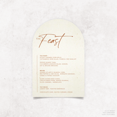 Amelia: Baptism Menu Card