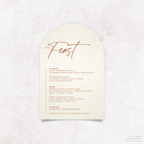 Amelia: Baptism Menu Card