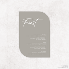 Amelia: Baptism Menu Card