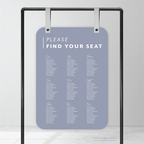 Amelia: Baptism Seating Chart
