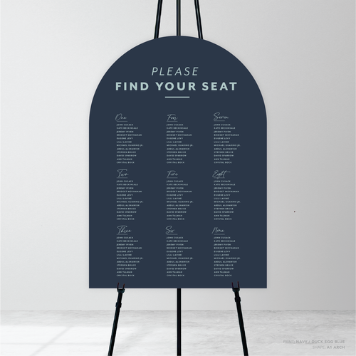 Amelia: Baptism Seating Chart