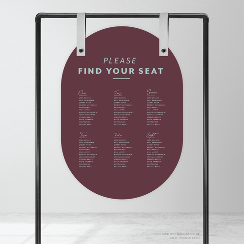Amelia: Baptism Seating Chart