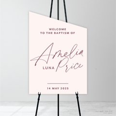 Amelia: Baptism Welcome Sign