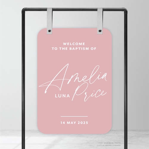 Amelia: Baptism Welcome Sign