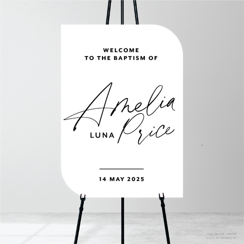 Amelia: Baptism Welcome Sign