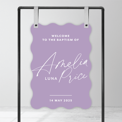 Amelia: Baptism Welcome Sign