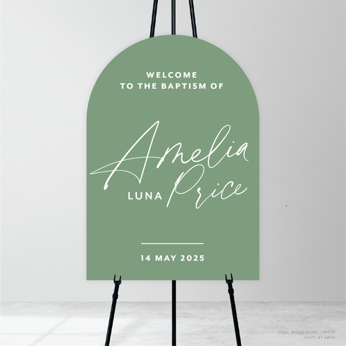 Amelia: Baptism Welcome Sign