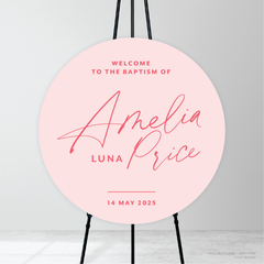 Amelia: Baptism Welcome Sign