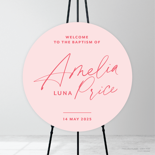 Amelia: Baptism Welcome Sign