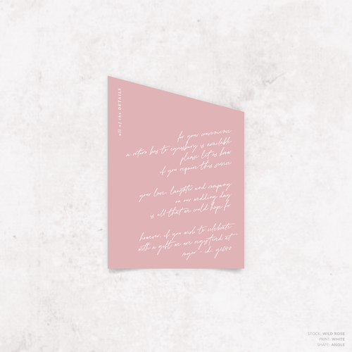 Before Sunrise: Wedding Info Card