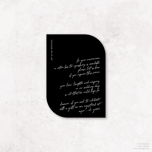 Before Sunrise: Wedding Info Card