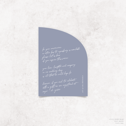 Before Sunrise: Wedding Info Card