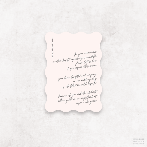 Before Sunrise: Wedding Info Card