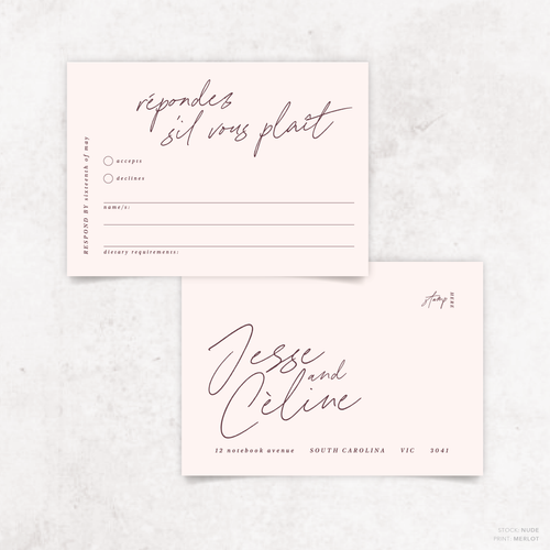 Before Sunrise: Wedding RSVP Card